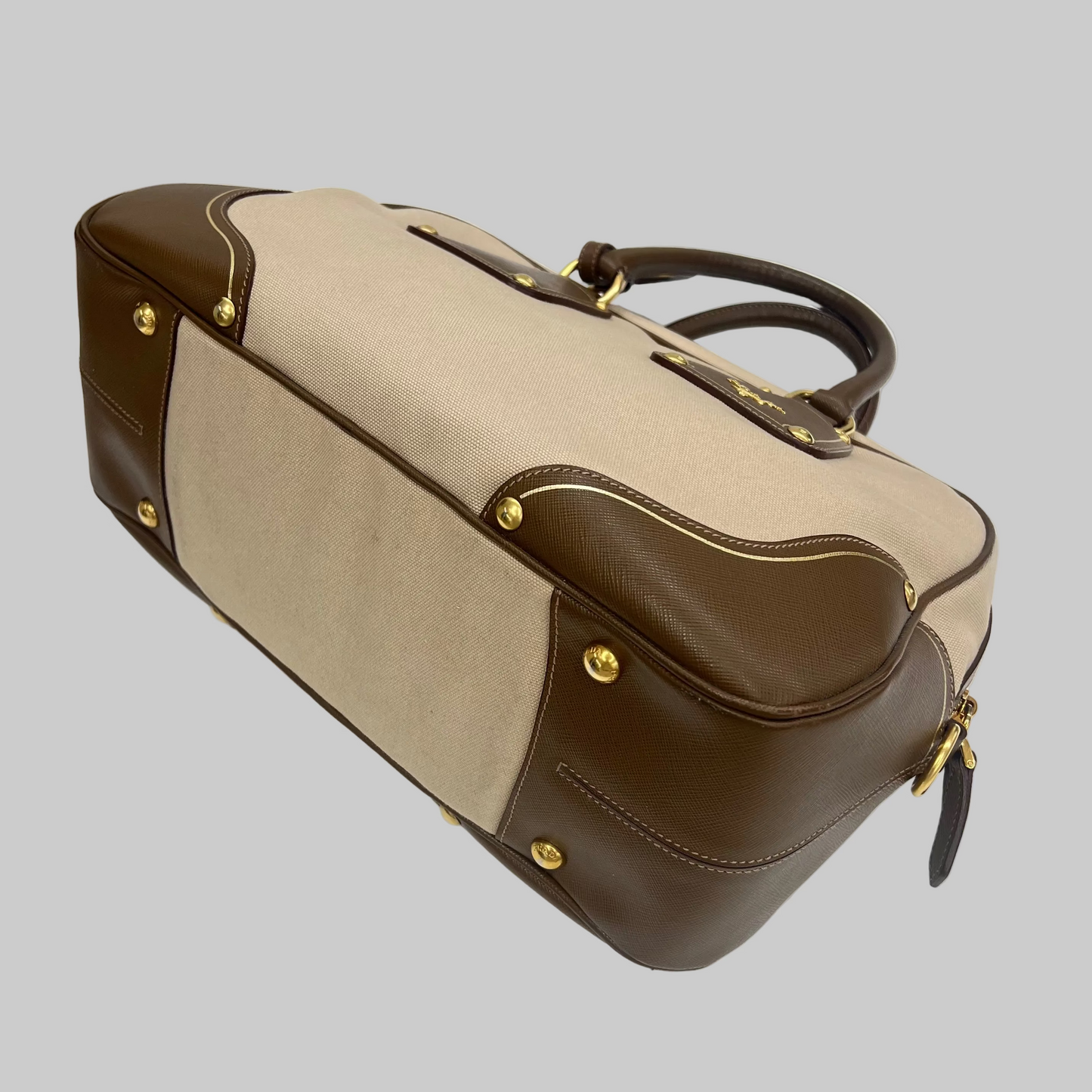 PRADA Borsa in tessuto canvas beige