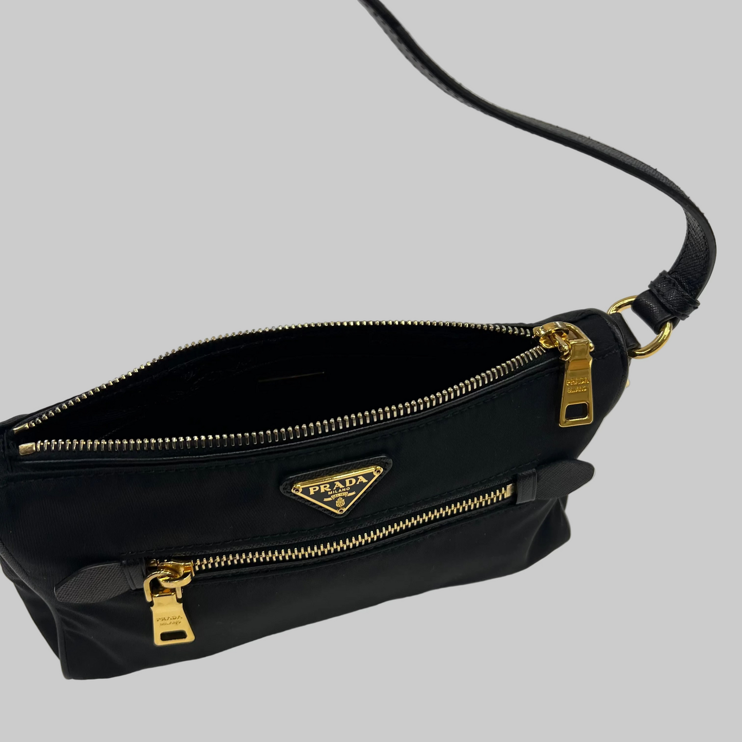 PRADA Borsa rettangolare nylon nero 
