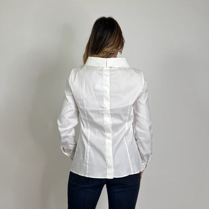 PRADA Camicia bianca collo ad anello con nodo