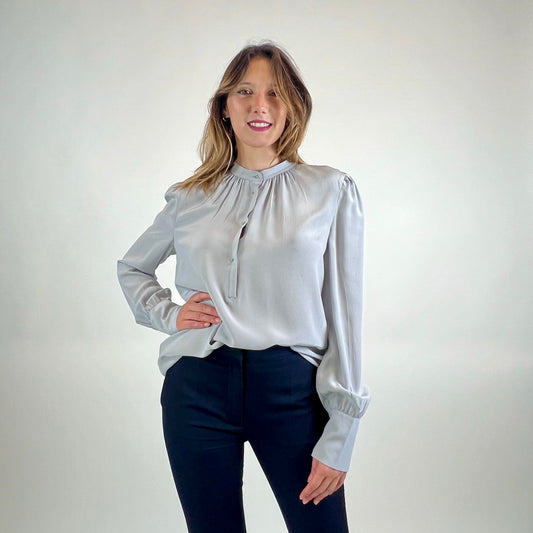PRADA Camicia in seta azzurro polvere 