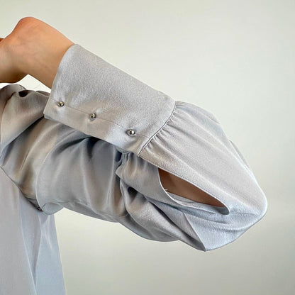 PRADA Camicia in seta azzurro polvere 
