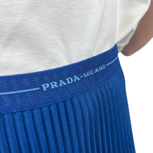 PRADA Gonna lunga plissettata blu