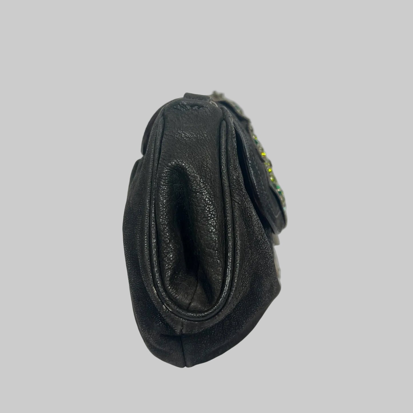 PRADA Pochette in pelle marrone