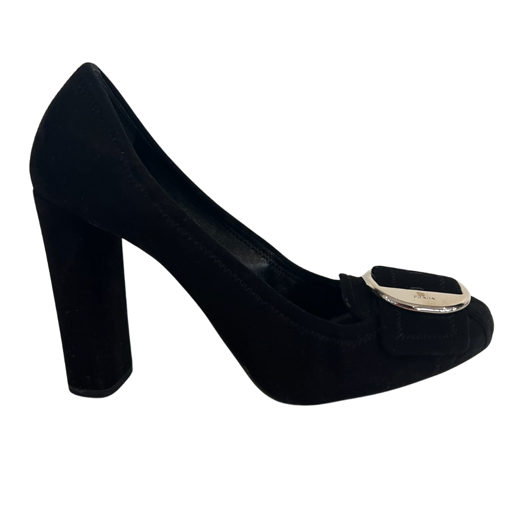 PRADA Scarpa nera scamosciata 