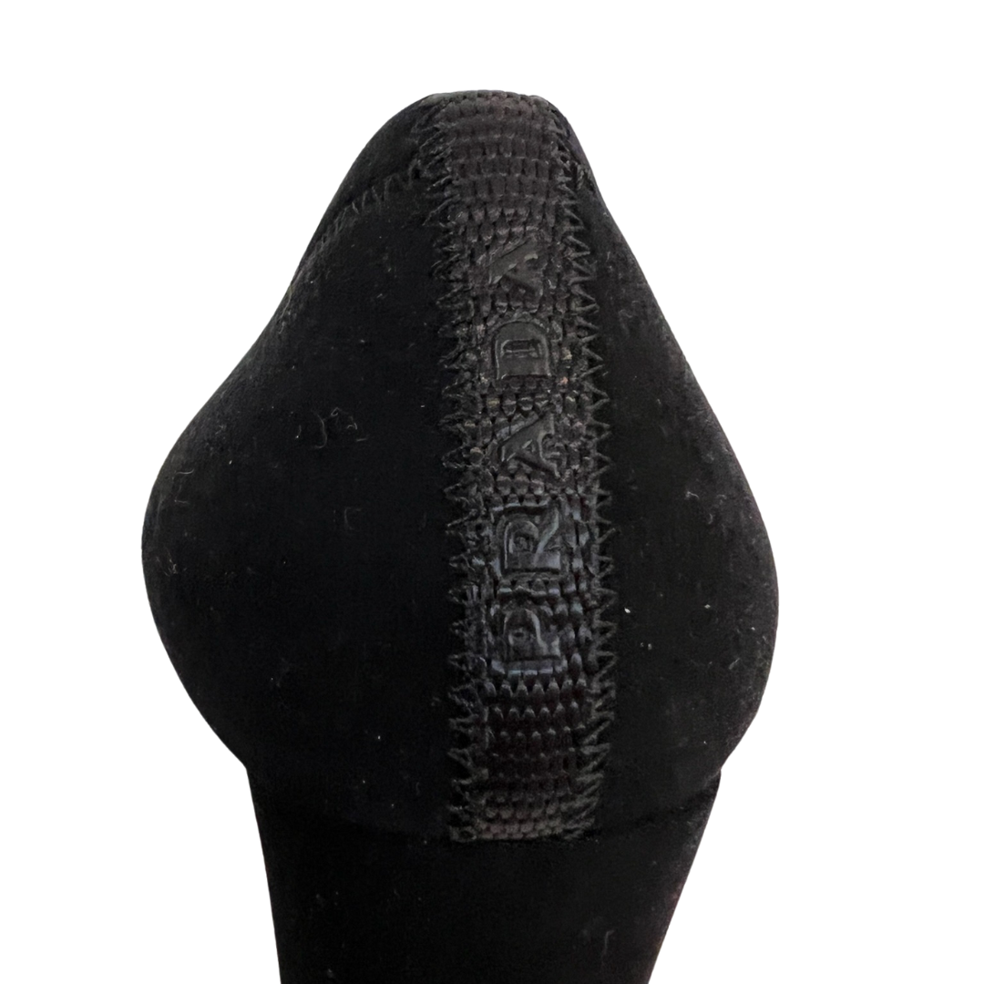 PRADA Scarpa nera scamosciata 