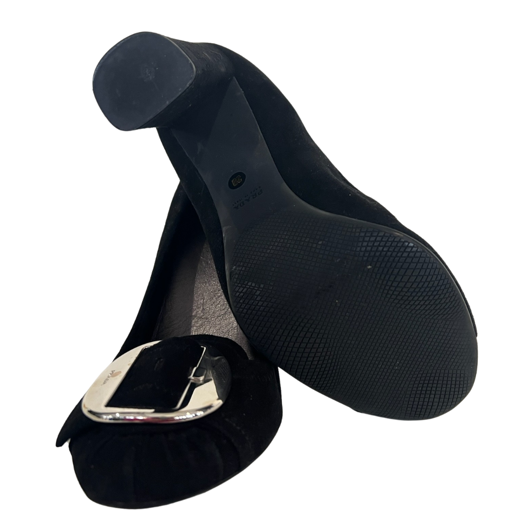 PRADA Scarpa nera scamosciata 