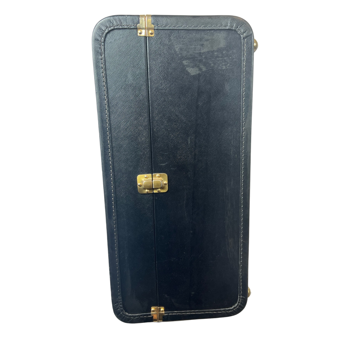 PRADA Valigia rigida in pelle saffiano nero