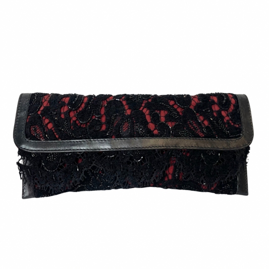 Pochette rettangolare nera e rossa