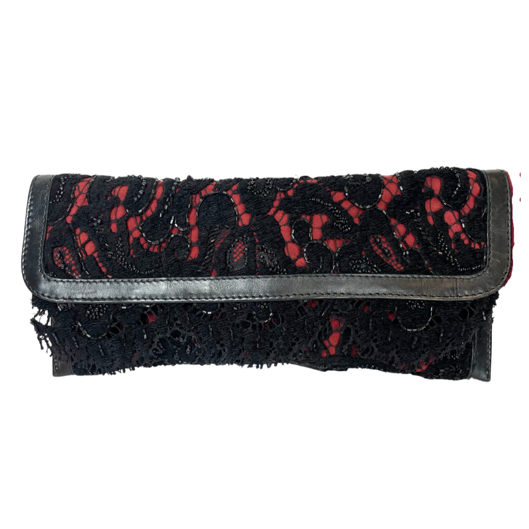 Pochette rettangolare nera e rossa