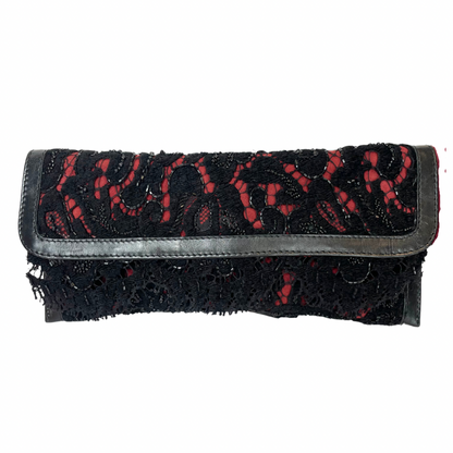 Pochette rettangolare nera e rossa