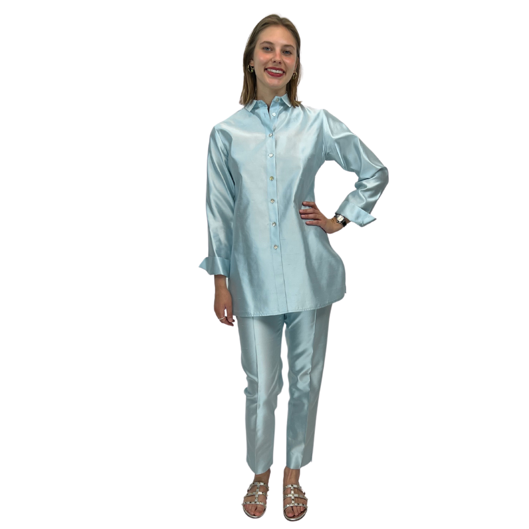 ANITA DI MILANO Completo shantung azzurro