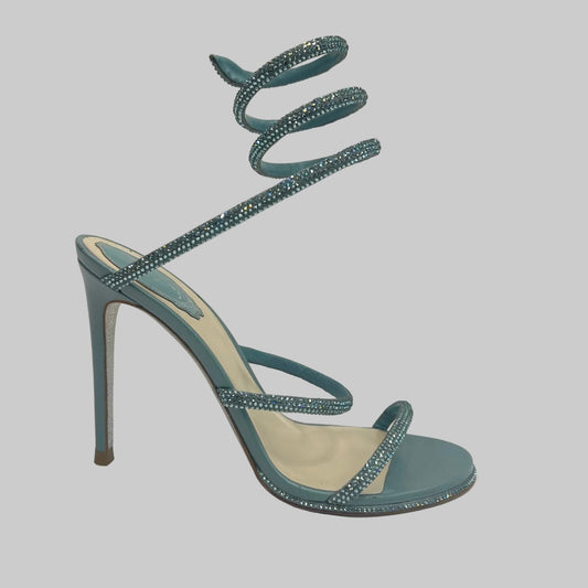 RENE CAOVILLA Sandali Cleo acqua con cristalli