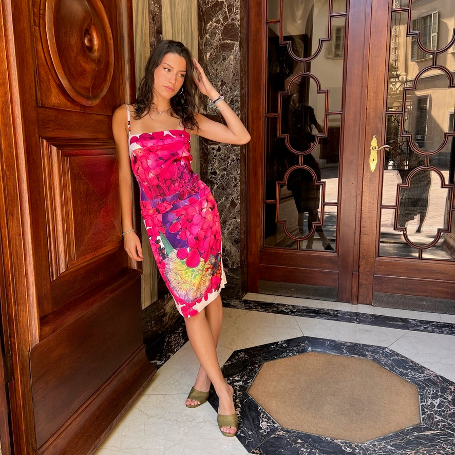 ROBERTO CAVALLI Abito in seta pink