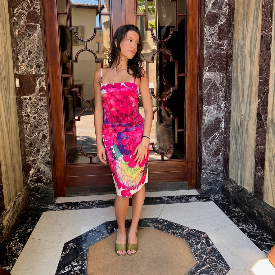 ROBERTO CAVALLI Abito in seta pink