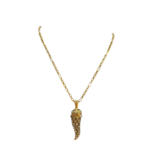 ROBERTO CAVALLI Collana lunga con corno smaltato