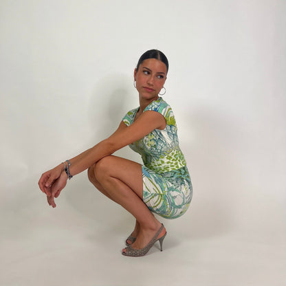 RROBERTO CAVALLI Abito tubino fantasia verde