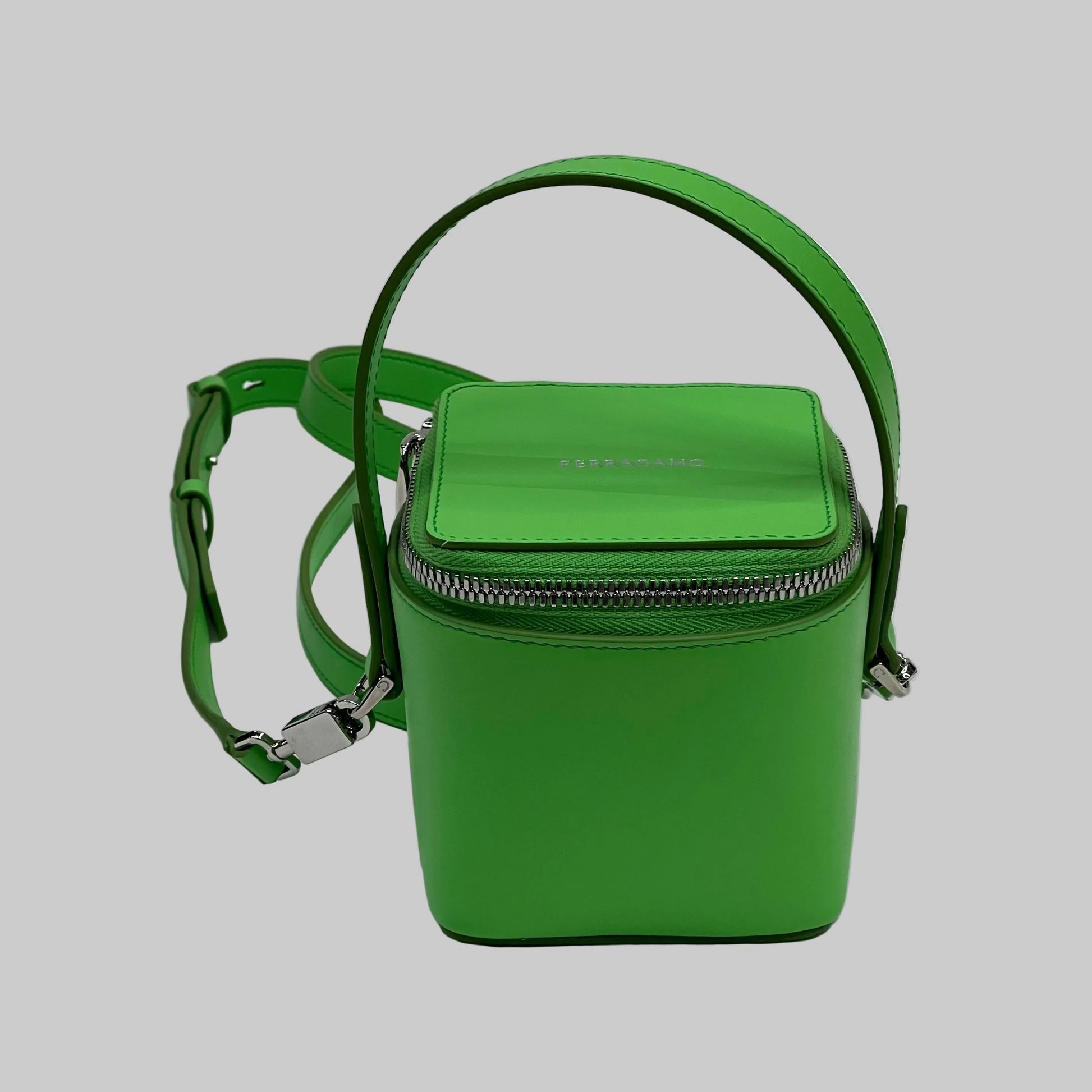 S. FERRAGAMO Borsa verde lime "Micro Bag"
