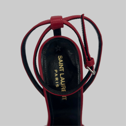 SAINT LAURENT Scarpa sandalo pelle rosso