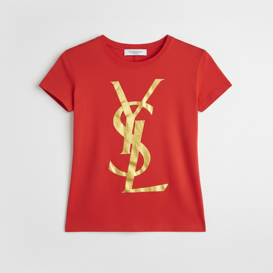 SAINT LAURENT T-shirt in cotone rosso