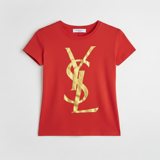 SAINT LAURENT T-shirt in cotone rosso