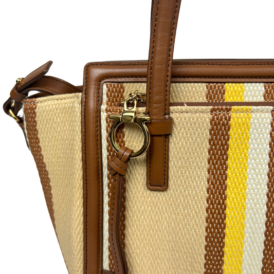 SALVATORE FERRAGAMO Borsa in rafia a righe