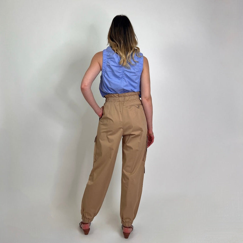 SANDRO Camicia cotone azzurro senza maniche