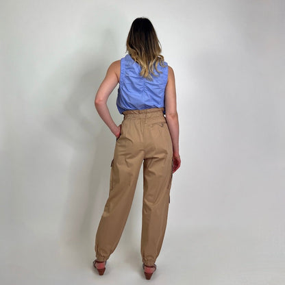 SANDRO Camicia cotone azzurro senza maniche