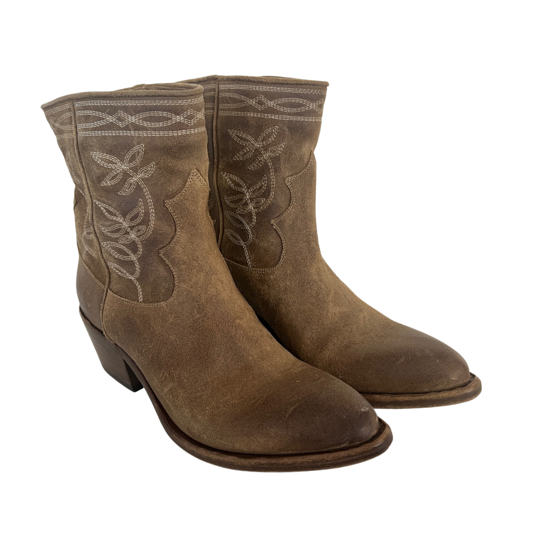 SARTORE Stivaletto scamosciato beige 