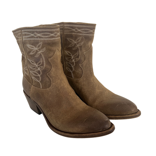 SARTORE Stivaletto scamosciato beige 