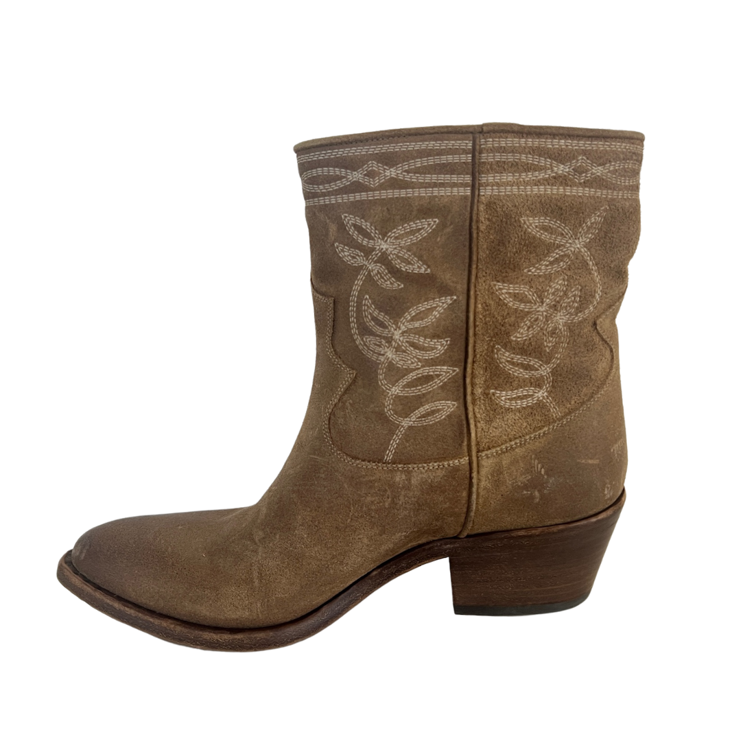 SARTORE Stivaletto scamosciato beige 