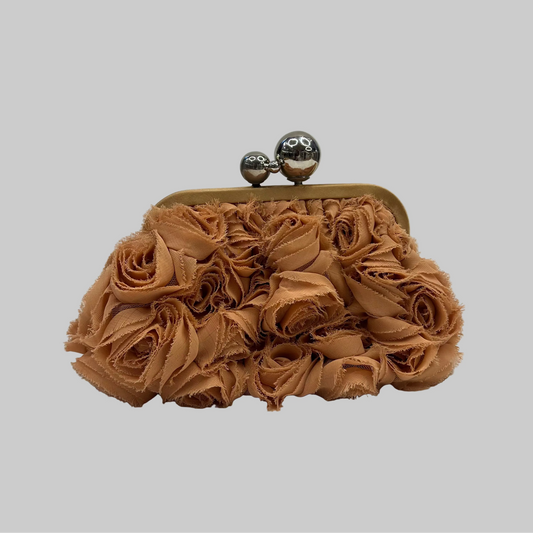SCHEILAN FIRENZE Borsa pochette seta color corallo