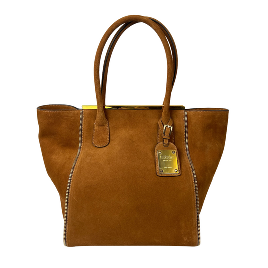 SEBASTIAN Borsa in pelle scamosciata color cuoio