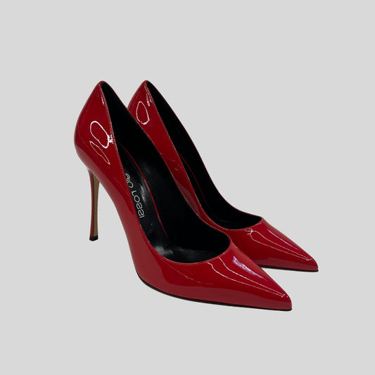 SERGIO ROSSI Scarpa décolleté vernice rossa