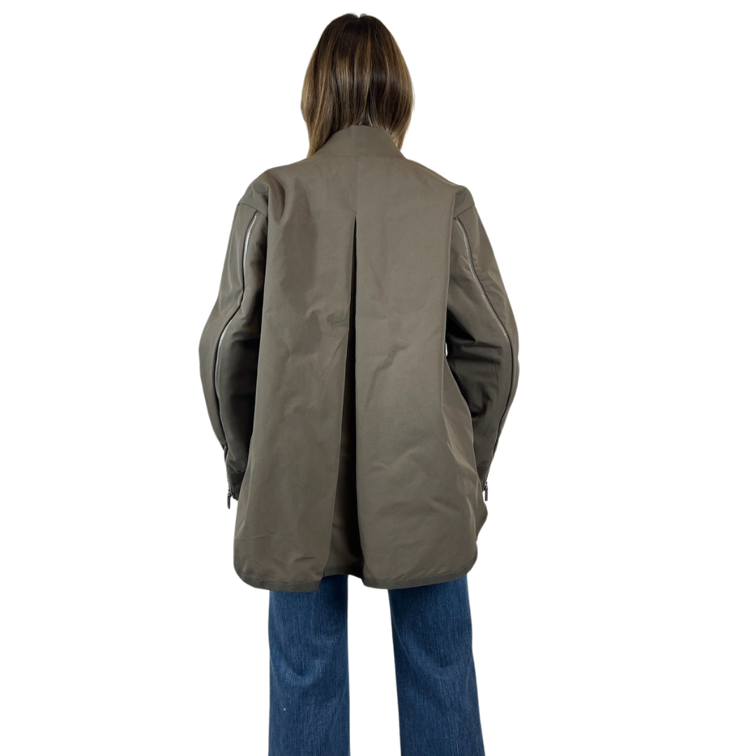 SKILLS MILANO Bomber verde militare con zip apribili sulle maniche