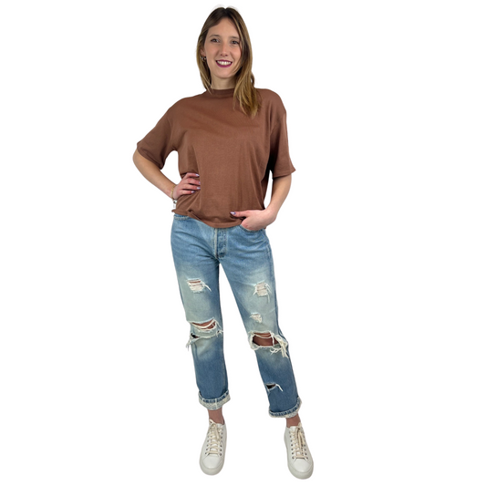 SKILLS MILANO Maglia casacca nude scuro