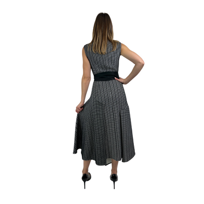 SPORTMAX Abito lungo in maglina nera e bianca