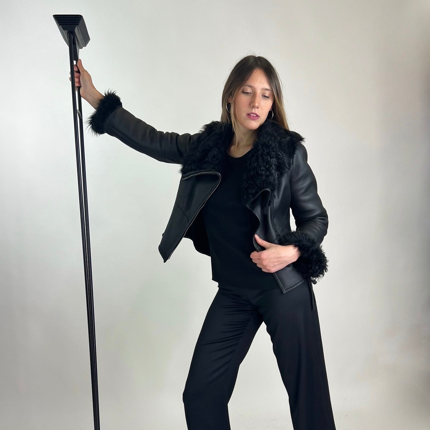 SPORTMAX Montone corto nero