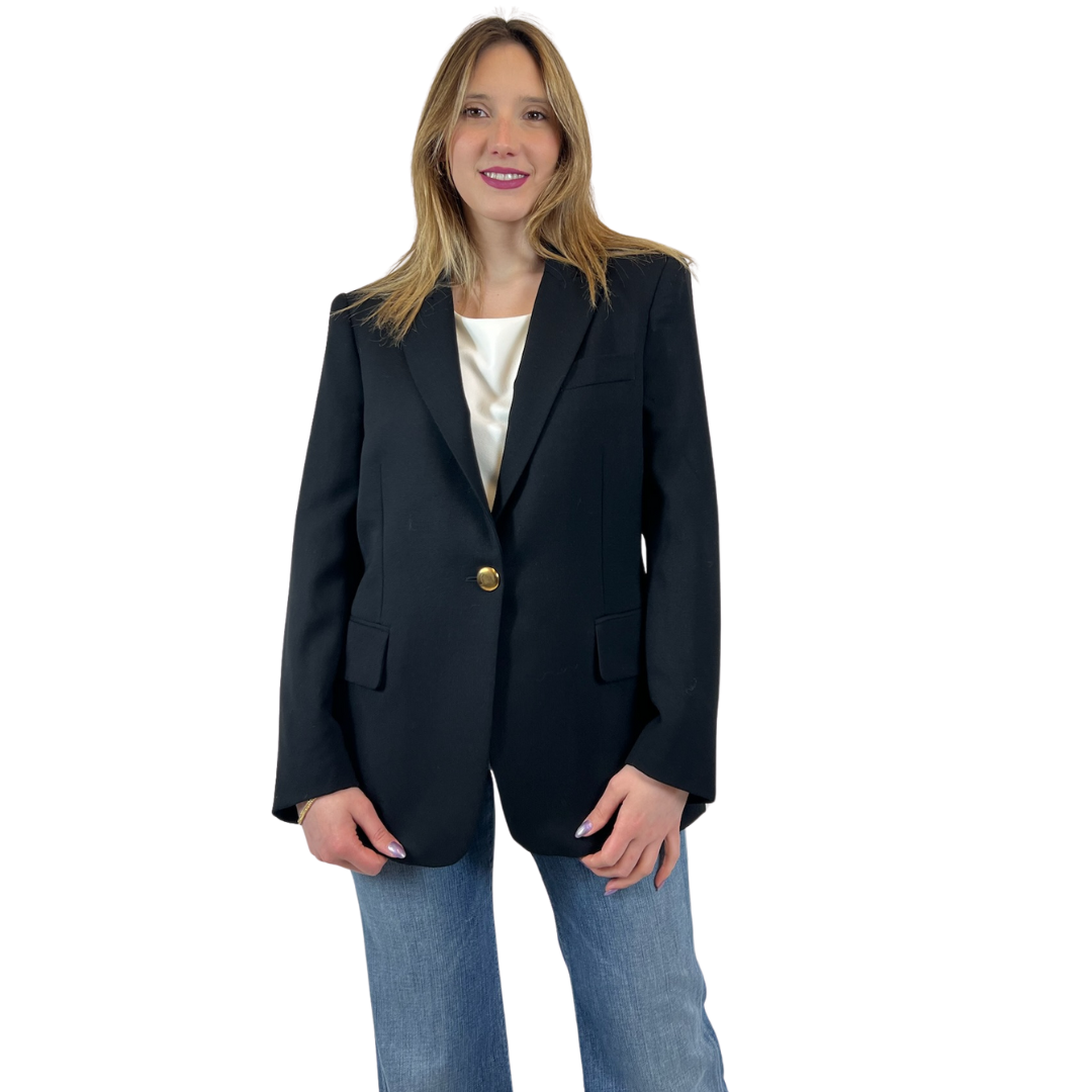 STELLA MC CARTNEY Blazer lungo nero un bottone