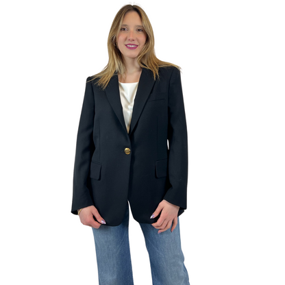 STELLA MC CARTNEY Blazer lungo nero un bottone
