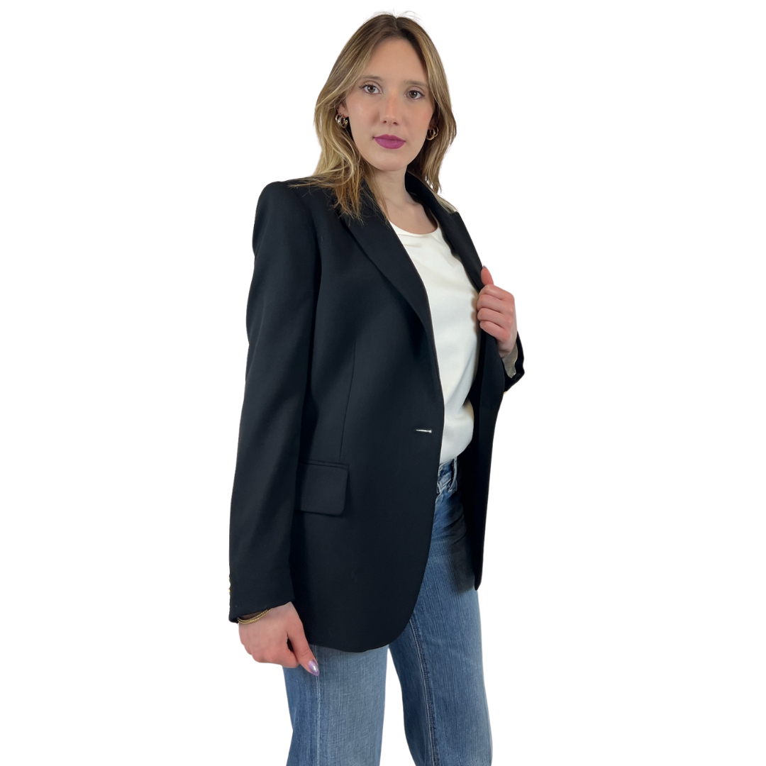 STELLA MC CARTNEY Blazer lungo nero un bottone