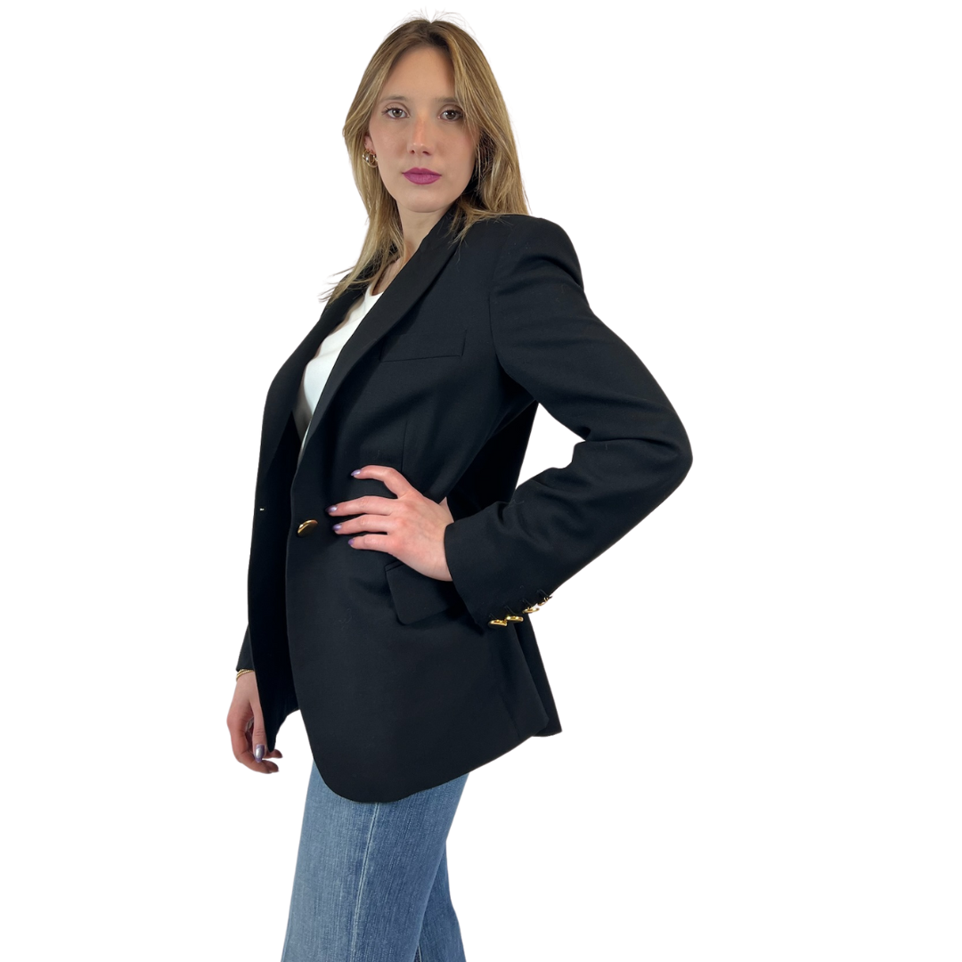 STELLA MC CARTNEY Blazer lungo nero un bottone