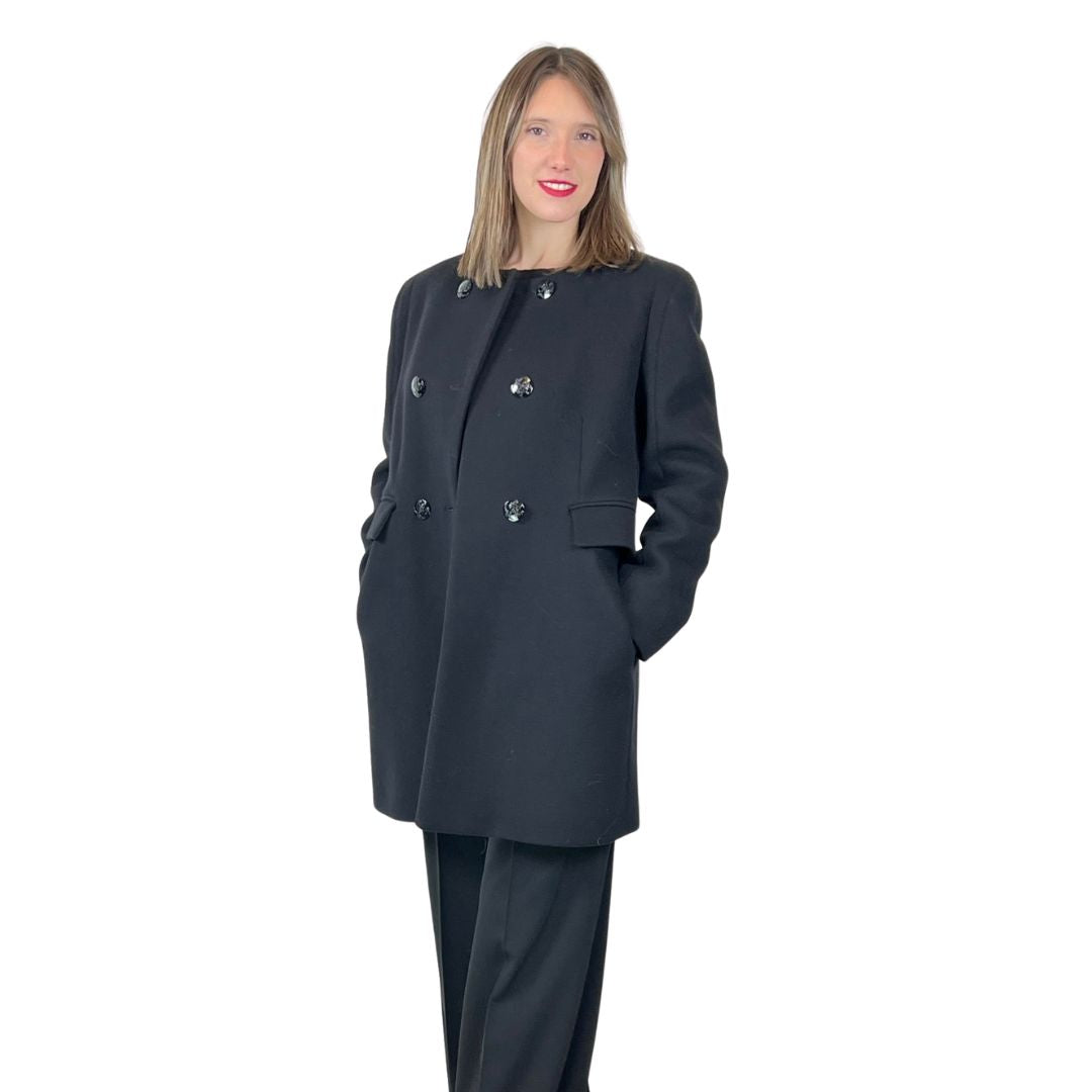 STELLA MC CARTNEY Cappotto nero girocollo 