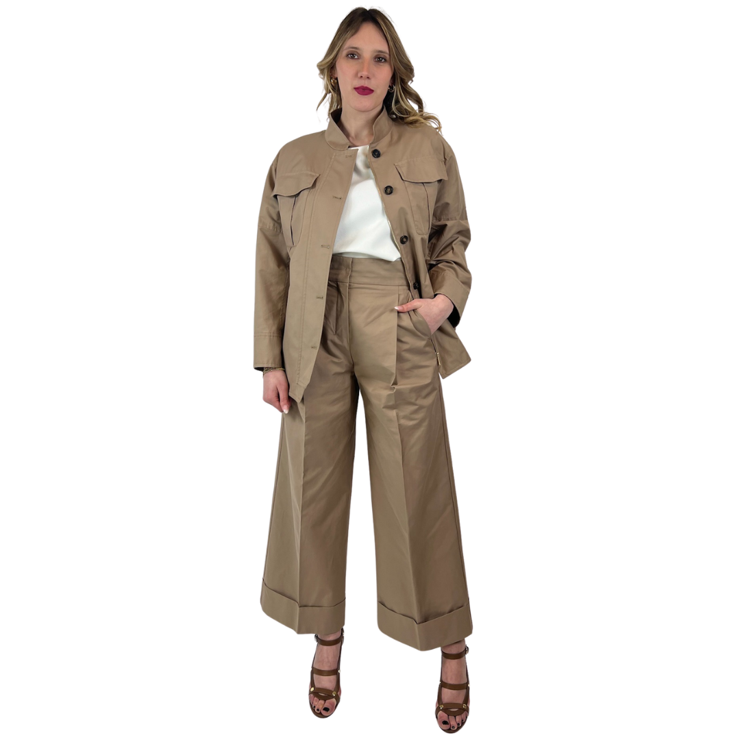 'S MAX MARA Completo safari beige giacca e pantaloni