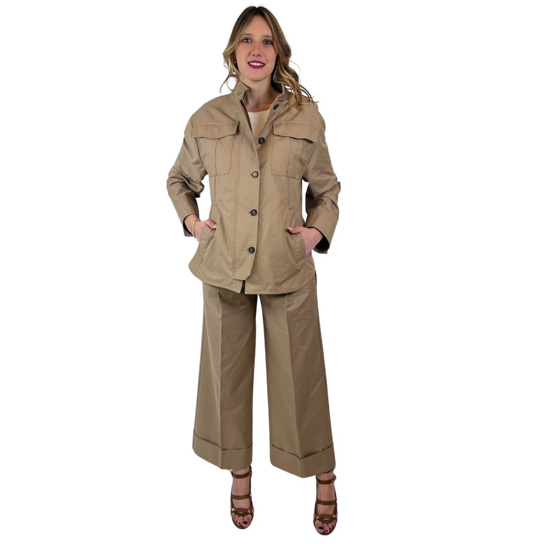 'S MAX MARA Completo safari beige giacca e pantaloni
