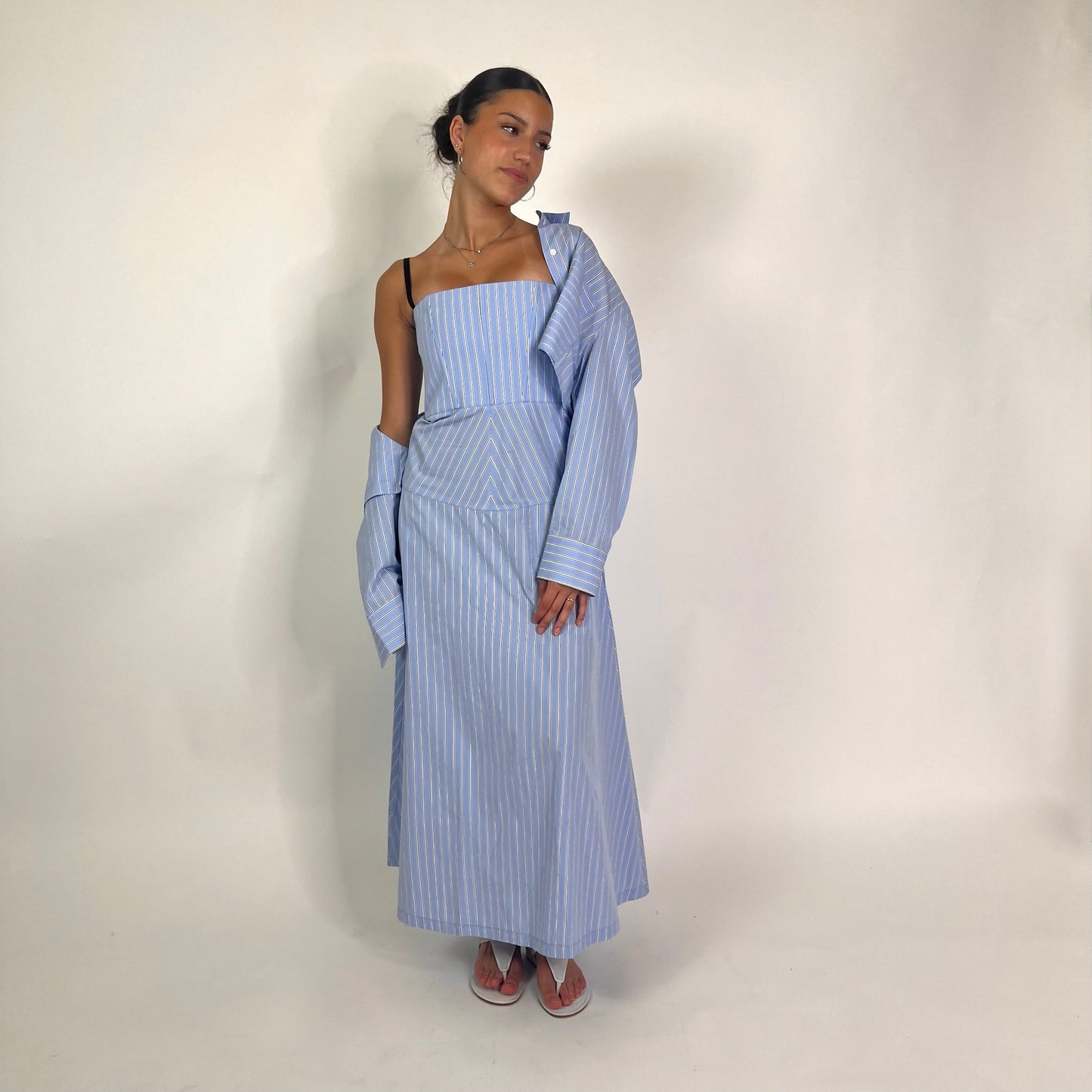 TELA Abito azzurro con camicia