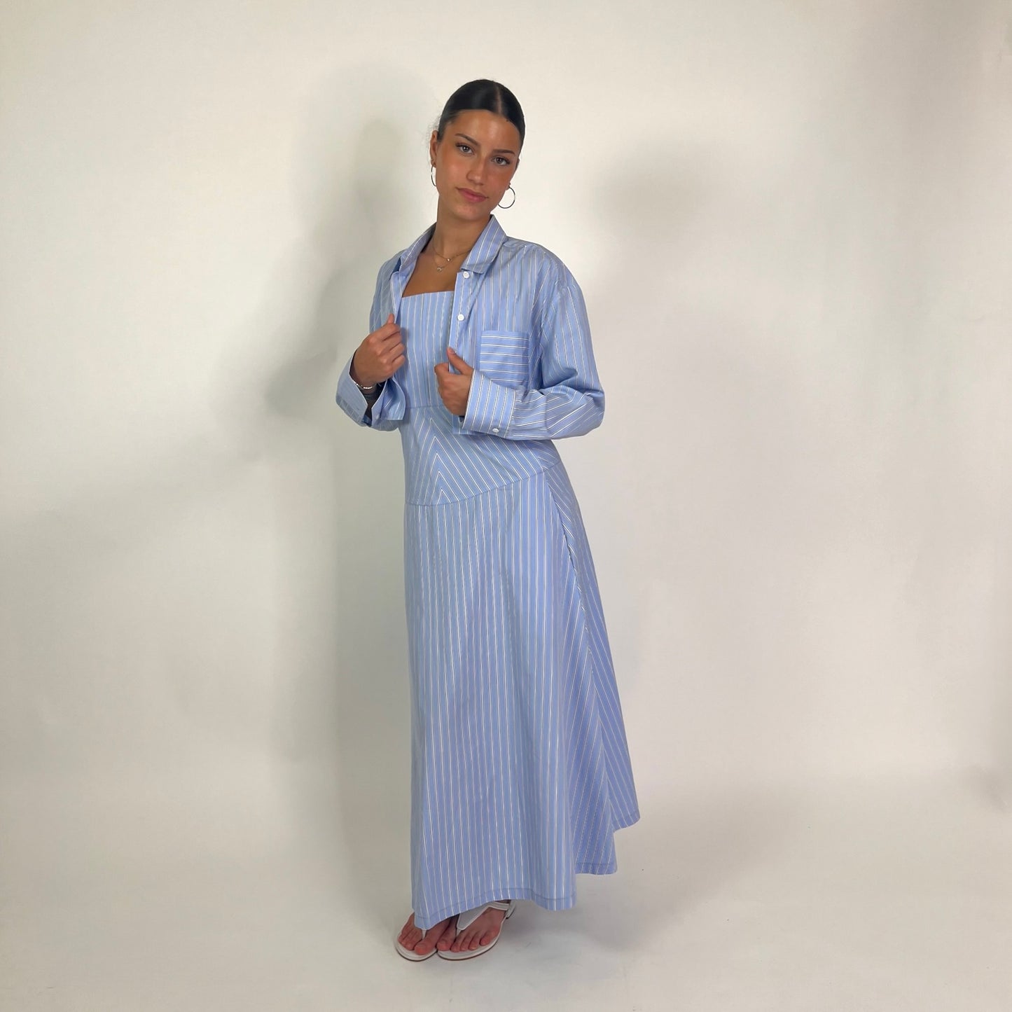 TELA Abito azzurro con camicia