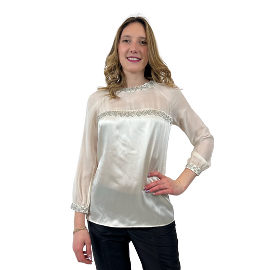 TEMPERLY LONDON Casacca in seta panna