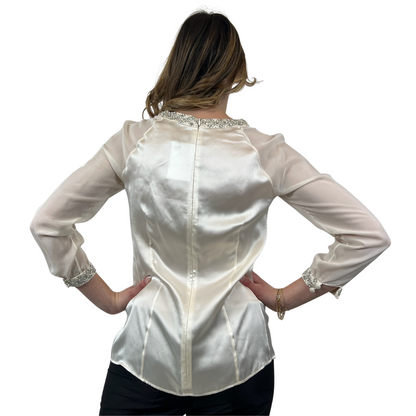 TEMPERLY LONDON Casacca in seta panna