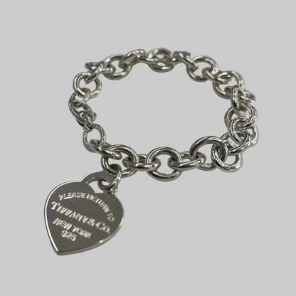 TIFFANY Bracciale "Heart Tag Charms" in argento 925 con charms cuore
