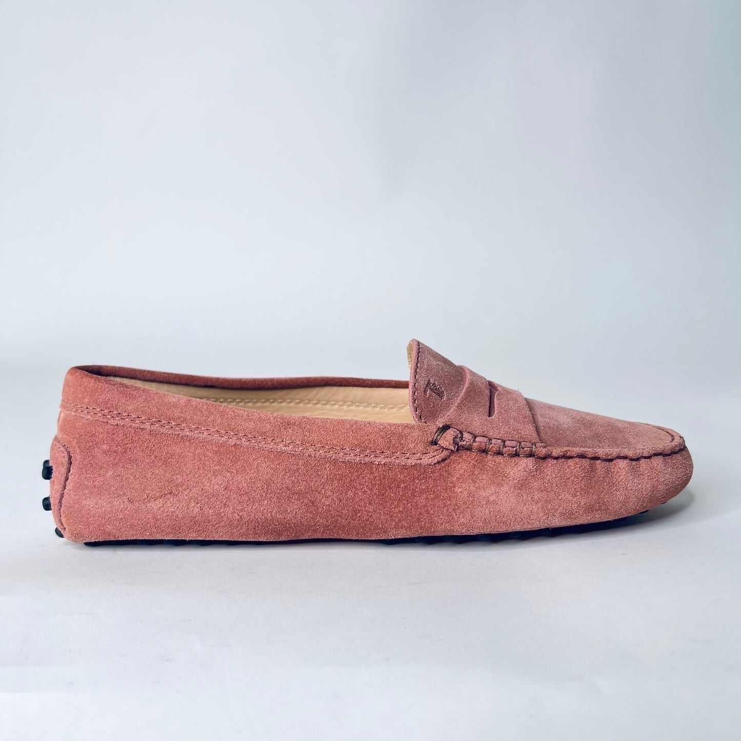 TOD'S Scarpa mocassino in pelle scamosciata rosa cipria